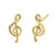 Solid 14K Yellow Gold Music Note Stud Earrings - Shryne Diamanti & Co.