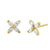 Solid 14K Yellow Gold Flower Marquise Lab Diamonds Stud Earrings - Shryne Diamanti & Co.