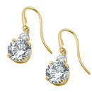 1.68 ct Solid 14K Yellow Gold 6mm Round Lab Diamonds Hook Earrings - Shryne Diamanti & Co.