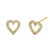 Solid 14K Yellow Gold Lab Diamonds Heart Stud Earrings - Shryne Diamanti & Co.