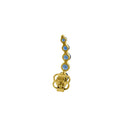 Solid 14K Yellow Gold 5 Blue Sapphire Round Lab Diamonds Stud Earrings - Shryne Diamanti & Co.