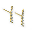 Solid 14K Yellow Gold Curved Lab Diamonds Earrings - Shryne Diamanti & Co.