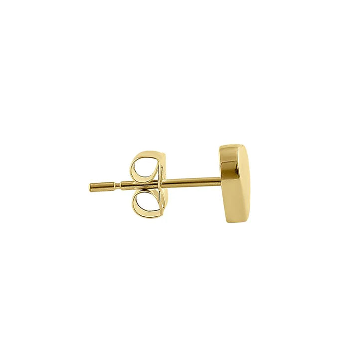Solid 14K Yellow Gold Solid Heart Earrings - Shryne Diamanti & Co.