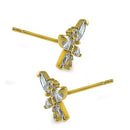 Solid 14K Yellow Gold Dragonfly Lab Diamonds Earrings - Shryne Diamanti & Co.