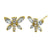 Solid 14K Yellow Gold Dragonfly Lab Diamonds Earrings - Shryne Diamanti & Co.