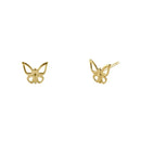 Solid 14K Yellow Gold Graceful Butterfly Earrings - Shryne Diamanti & Co.