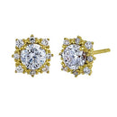 .5 ct Solid 14K Yellow Gold Vintage Clear Round Lab Diamonds Earrings - Shryne Diamanti & Co.