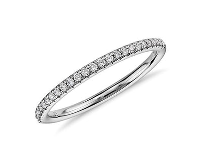 Petite Micropavé Diamond Ring In 14k White Gold (1/10 Ct. Tw.) - Shryne Diamanti & Co.