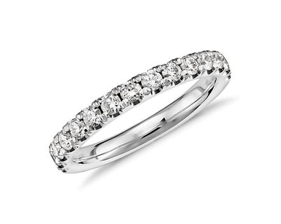 Scalloped Pavé Diamond Ring In 18k White Gold (1/2 Ct. Tw.) - Shryne Diamanti & Co.