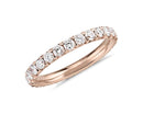French Pavé Diamond Eternity Ring In 14k White Gold (1 Ct. Tw.) - Shryne Diamanti & Co.