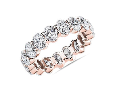 Lab Grown Diamond Oval Shape Eternity Ring In 14k White Gold (3 Ct. Tw.) - Shryne Diamanti & Co.