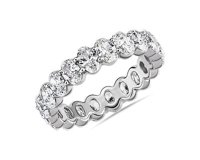 Lab Grown Diamond Oval Shape Eternity Ring In 14k White Gold (4 Ct. Tw.) - Shryne Diamanti & Co.