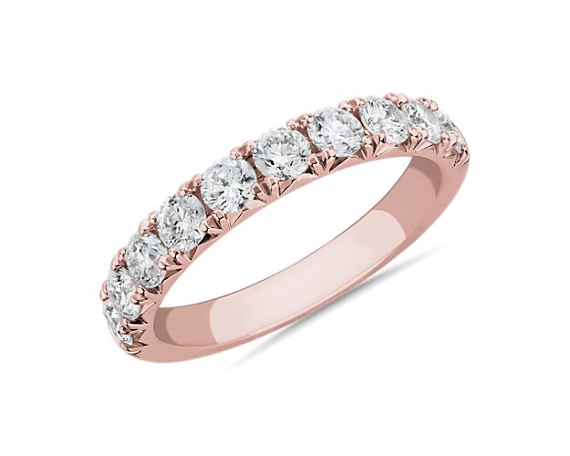 French Pavé Diamond Ring In 14k White Gold (1 Ct. Tw.) - Shryne Diamanti & Co.