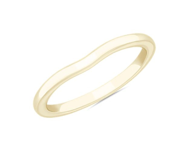 Plain Curved Matching Wedding Ring In 18k White Gold (1.8 Mm) - Shryne Diamanti & Co.