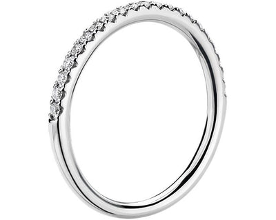 Riviera Pavé Diamond Ring In 14k White Gold (1/6 Ct. Tw.) - Shryne Diamanti & Co.