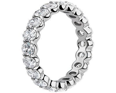 Lab Grown Diamond Oval Shape Eternity Ring In 14k White Gold (4 Ct. Tw.) - Shryne Diamanti & Co.