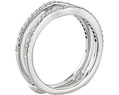 Curved Diamond Guard In 14k White Gold (1/3 Ct. Tw.) - Shryne Diamanti & Co.