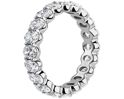 Lab Grown Diamond Oval Shape Eternity Ring In 14k Yellow Gold (2 Ct. Tw.) - Shryne Diamanti & Co.