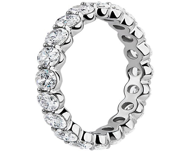 Lab Grown Diamond Oval Shape Eternity Ring In 14k Yellow Gold (2 Ct. Tw.) - Shryne Diamanti & Co.