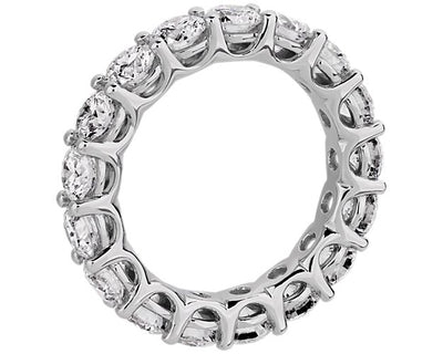 Lab Grown Diamond Low Dome Eternity Ring In 14k White Gold (3 Ct. Tw.) - Shryne Diamanti & Co.