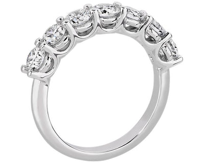 Lab Grown Diamond Low Dome Seven Stone Ring In 14k White Gold (1/2 Ct. Tw.) - Shryne Diamanti & Co.