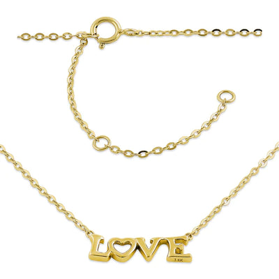 Solid 14K Yellow Gold Love Necklace - Shryne Diamanti & Co.