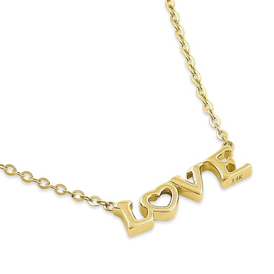 Solid 14K Yellow Gold Love Necklace - Shryne Diamanti & Co.