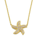 Solid 14K Gold Starfish Diamond Necklace - Shryne Diamanti & Co.