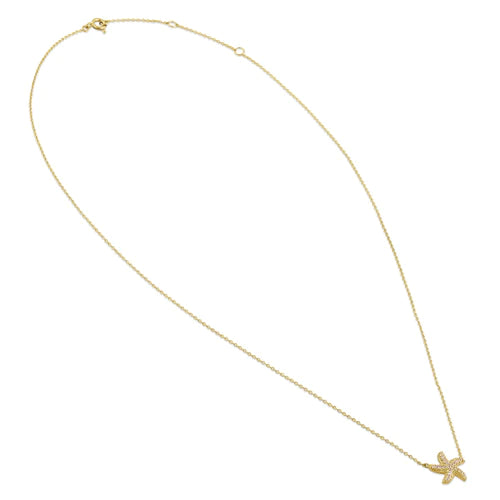 Solid 14K Gold Starfish Diamond Necklace - Shryne Diamanti & Co.