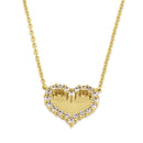 Solid 14K Gold Mirrored Heart Diamond Necklace - Shryne Diamanti & Co.