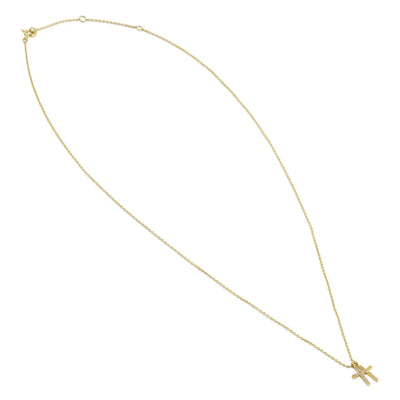 Solid 14K Gold Layered Cross Diamond Necklace - Shryne Diamanti & Co.