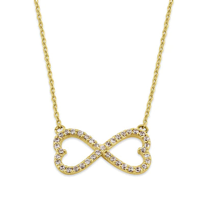 Solid 14K Gold Infinite Love Diamond Necklace - Shryne Diamanti & Co.