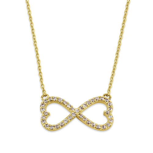 Solid 14K Gold Infinite Love Diamond Necklace - Shryne Diamanti & Co.