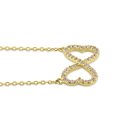 Solid 14K Gold Infinite Love Diamond Necklace - Shryne Diamanti & Co.