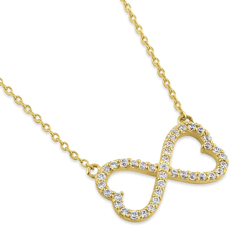 Solid 14K Gold Infinite Love Diamond Necklace - Shryne Diamanti & Co.
