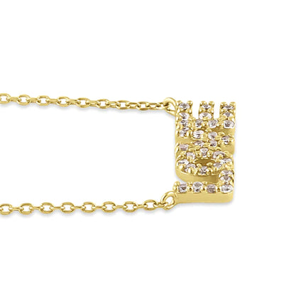 Solid 14K Gold LOVE Diamond Necklace - Shryne Diamanti & Co.