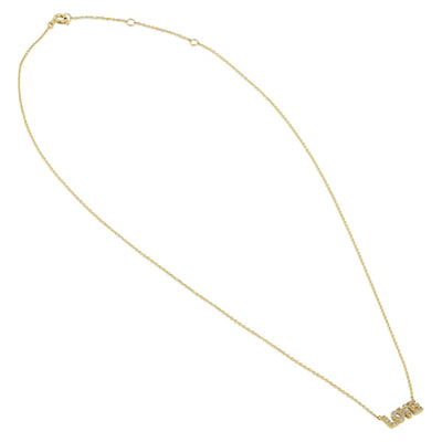 Solid 14K Gold LOVE Diamond Necklace - Shryne Diamanti & Co.