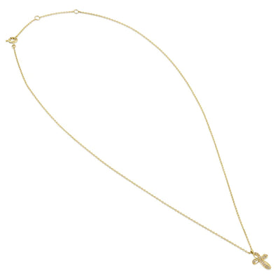 Solid 14K Gold Twisted Cross Diamond Necklace - Shryne Diamanti & Co.