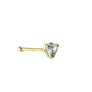 Solid 14K Yellow Gold Heart Lab Diamonds Nose Stud - Shryne Diamanti & Co.