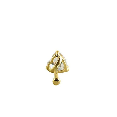 Solid 14K Yellow Gold Heart Lab Diamonds Nose Stud - Shryne Diamanti & Co.