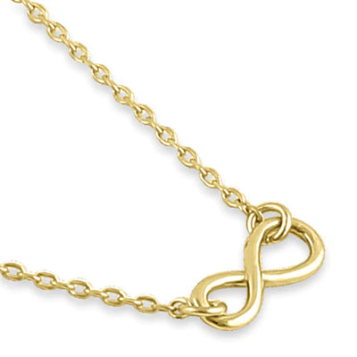 Solid 14K Yellow Gold Trendy Infinity Necklace - Shryne Diamanti & Co.