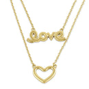 Solid 14K Yellow Gold Love and Heart Necklace - Shryne Diamanti & Co.