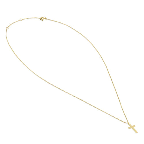 Solid 14K Yellow Gold Cross Necklace - Shryne Diamanti & Co.