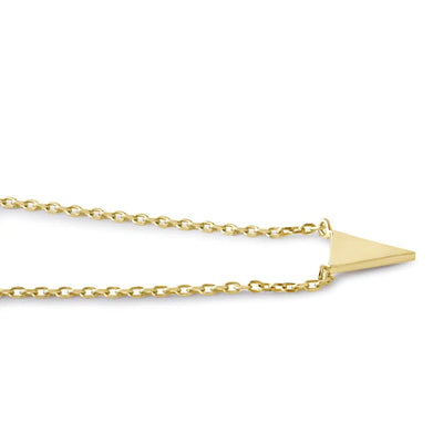 Solid 14K Yellow Gold Triangle Necklace - Shryne Diamanti & Co.