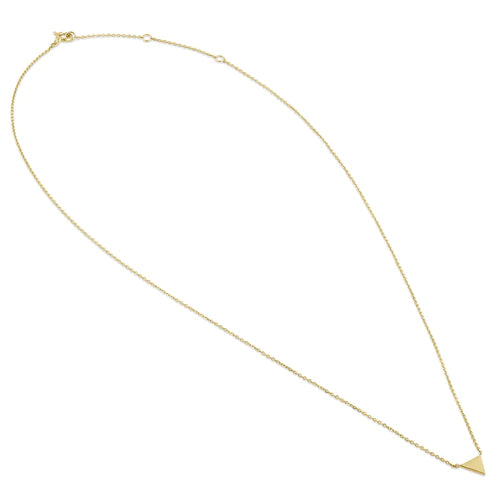 Solid 14K Yellow Gold Triangle Necklace - Shryne Diamanti & Co.