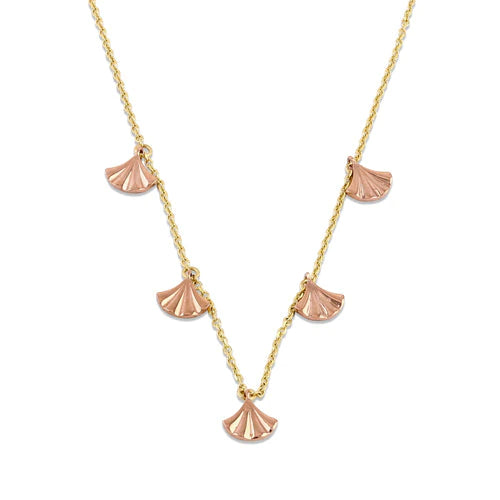Solid 14K Yellow Gold Shell Charms Necklace - Shryne Diamanti & Co.