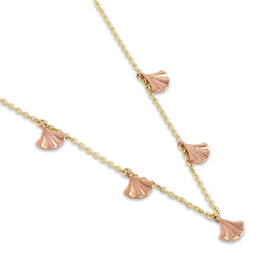 Solid 14K Yellow Gold Shell Charms Necklace - Shryne Diamanti & Co.