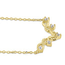 Solid 14K Yellow Gold Elegant Lab Diamonds V Necklace - Shryne Diamanti & Co.