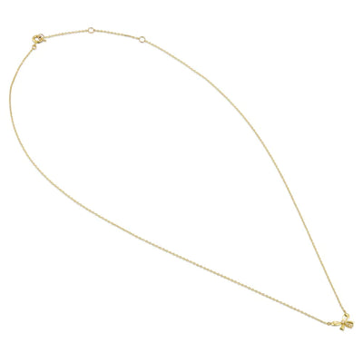 Solid 14K Yellow Gold Bow Lab Diamonds Necklace - Shryne Diamanti & Co.