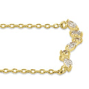 Solid 14K Yellow Gold Elegant Curve Lab Diamonds Necklace - Shryne Diamanti & Co.